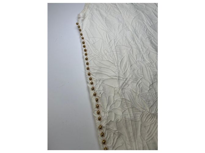 Abito Shift Matelassé Floreale Vintage Gucci Crema S Beige - vista 9