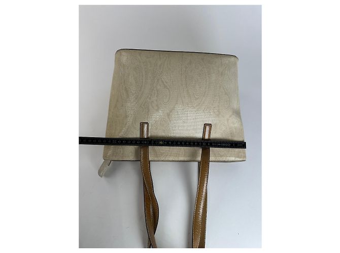 Vintage Etro Paisley Canvas Tote Bag Creme - Ansicht 14