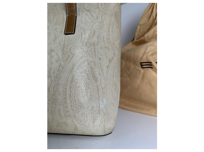 Vintage Etro Paisley Canvas Tote Bag Creme - Ansicht 5
