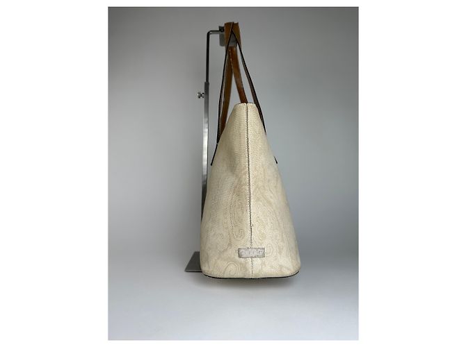 Vintage Etro Paisley Canvas Tote Bag Creme - Ansicht 6