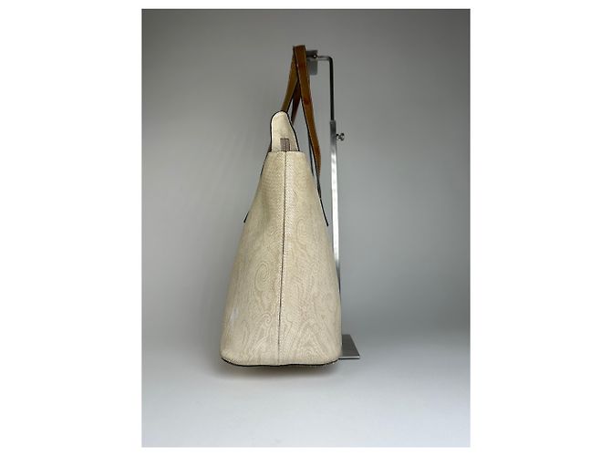Vintage Etro Paisley Canvas Tote Bag Creme - Ansicht 7