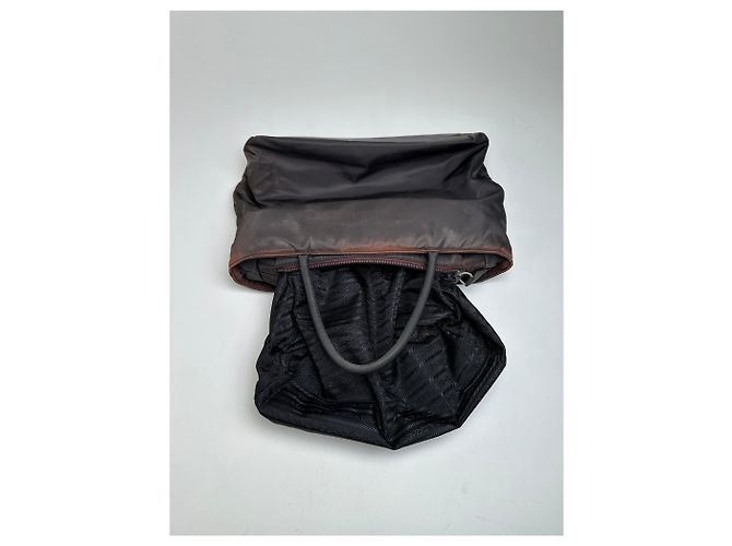 Borsa tote in nylon vintage Prada nera Nero - vista 3