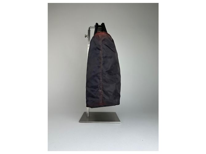 Borsa tote in nylon vintage Prada nera Nero - vista 5