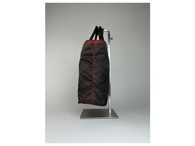 Borsa tote in nylon vintage Prada nera Nero - vista 6