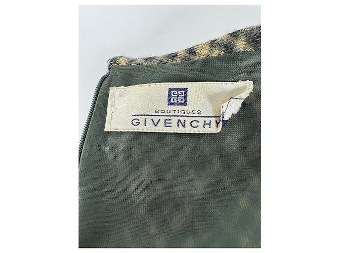 Vintage Givenchy Wollkleid Olivgrün Mehrfarbig XS - Ansicht 6