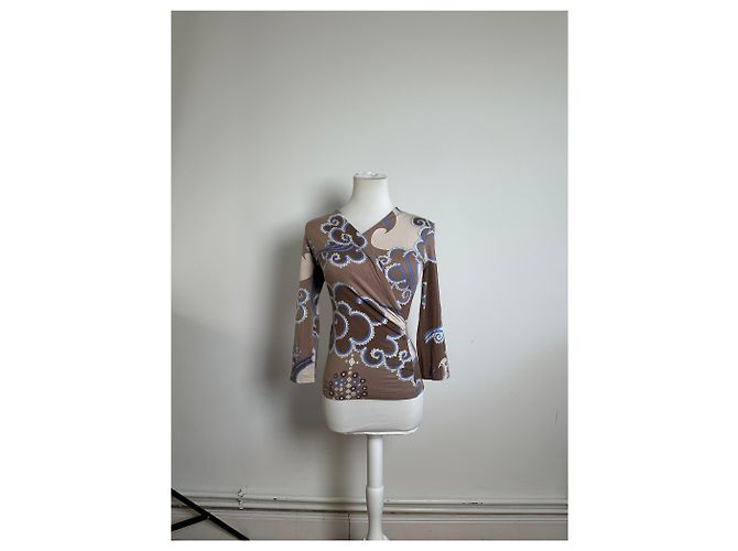 Vintage Emilio Pucci Wrap Top Rayon Multicolour S Multiple colors - view 12