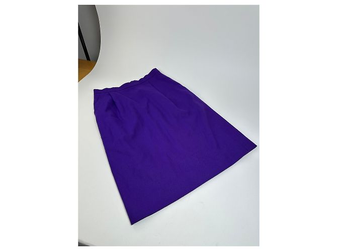 Vintage Givenchy Woll Bleistiftrock Lila L - Ansicht 5
