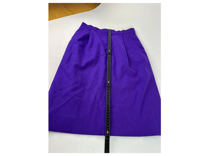 Vintage Givenchy Woll Bleistiftrock Lila L - Ansicht 6