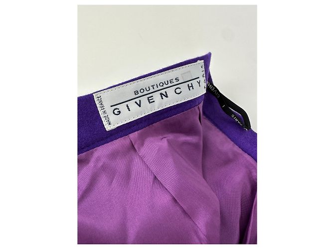 Vintage Givenchy Woll Bleistiftrock Lila L - Ansicht 9
