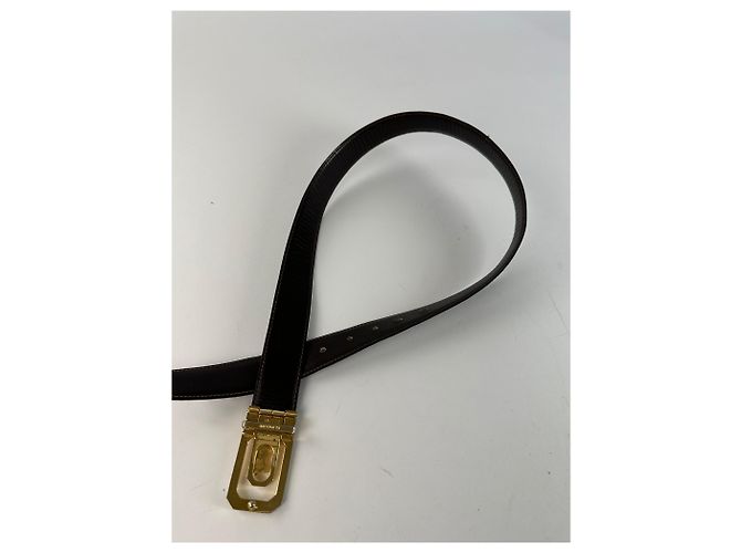 Céline Vintage Celine Sulky Wende-Leder-Gürtel Schwarz 80 cm - Ansicht 4