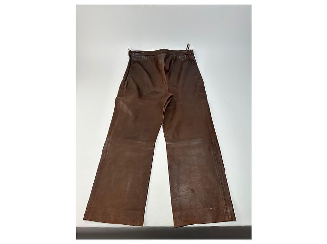 Céline Vintage Celine Kalbslederhose braun M - vista 2