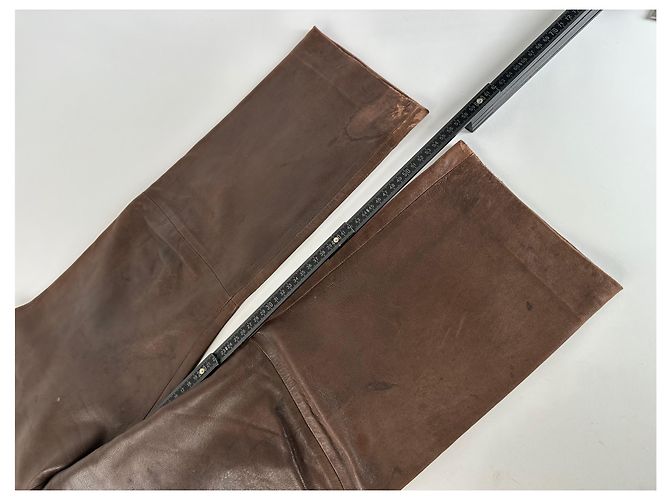 Céline Vintage Celine Kalbslederhose braun M - vista 6