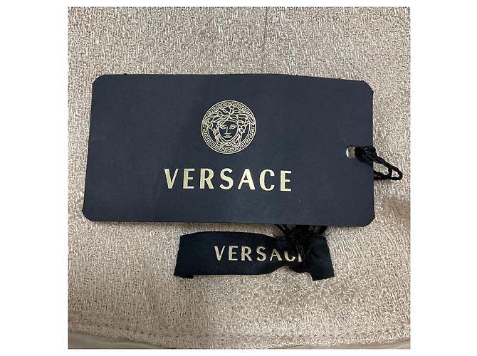 Falda midi beige con pliegues frontales Versace - vista 4