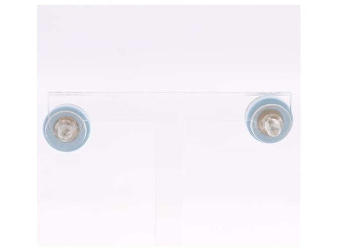 Orecchini a perno Chanel Coco Mark Bianco Blu D'oro - vista 3