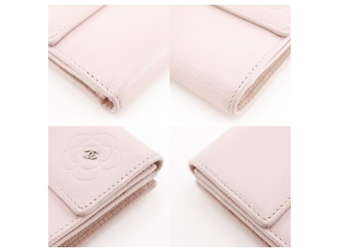 Cartera bi-fold Camelia de Chanel en cuero rosa - vista 14