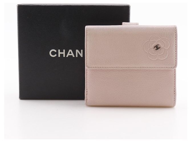 Cartera bi-fold Camelia de Chanel en cuero rosa - vista 16