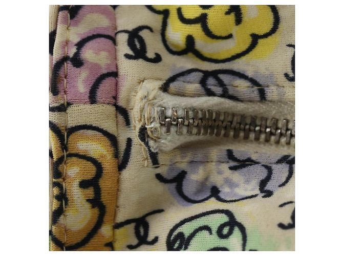 Borsa tote con stampa Camelia Chanel Bianco Crudo - vista 13