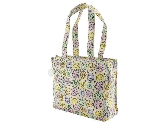 Borsa tote con stampa Camelia Chanel Bianco Crudo - vista 2