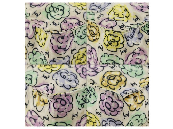 Borsa tote con stampa Camelia Chanel Bianco Crudo - vista 4