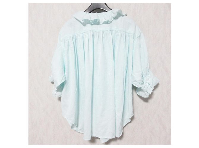 Autre Marque Baumwollbluse mit Rüschen BEAMS BOY Blau - Ansicht 2