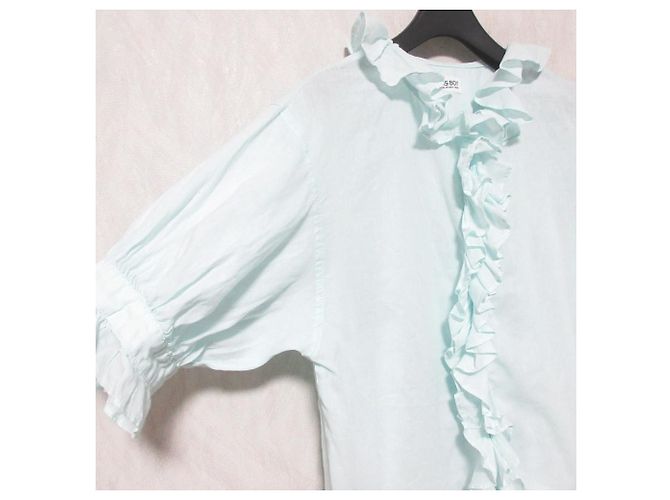 Autre Marque Baumwollbluse mit Rüschen BEAMS BOY Blau - Ansicht 3