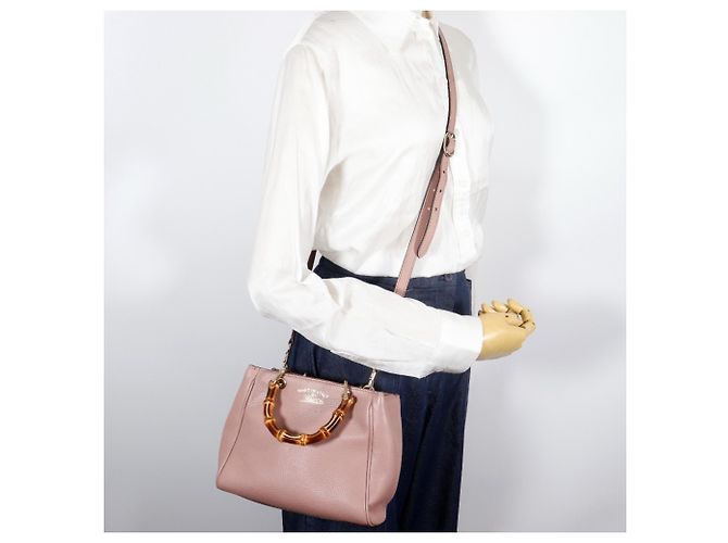 Borsa mini shopper Gucci Bamboo Rosa - vista 14