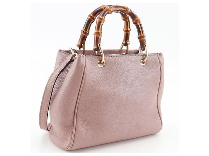Borsa mini shopper Gucci Bamboo Rosa - vista 3