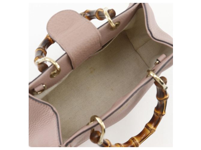Borsa mini shopper Gucci Bamboo Rosa - vista 6