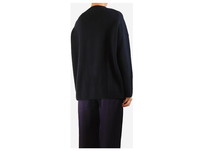 Autre Marque Pull en cachemire bleu marine - taille M - vue 2