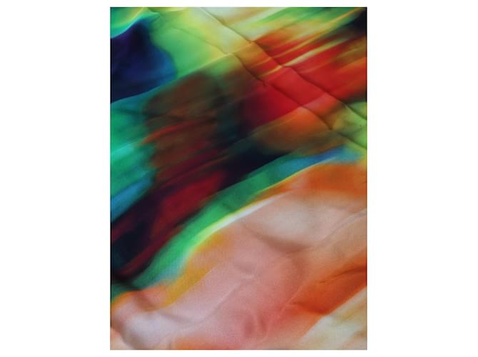Dries Van Noten Sciarpa in seta tinta a mano multicolore - vista 3