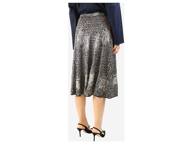 Etro Gonna midi in lurex nera e argento - taglia UK 12 Nero - vista 3