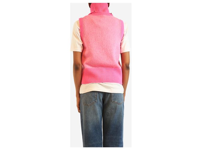 Autre Marque Rosa Wollmischung Weste mit Snood - Größe S Pink - Ansicht 2