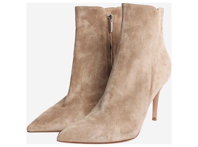 Gianvito Rossi Botines de ante beige - talla EU 39 - vista 3