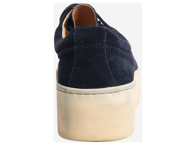 Gabriela Hearst Scarpe platform in suede blu navy - taglia EU 38 - vista 3