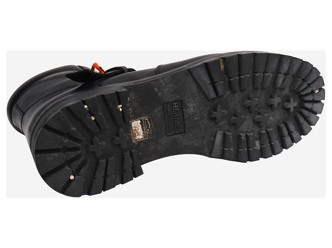 Hermès Schwarze Leder-Wanderschuhe - Größe EU 38 - Ansicht 8