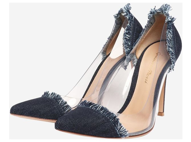 Gianvito Rossi Blaue Denim Lola Plex-Absätze - Größe EU 37.5 (UK 4.5) - Ansicht 2
