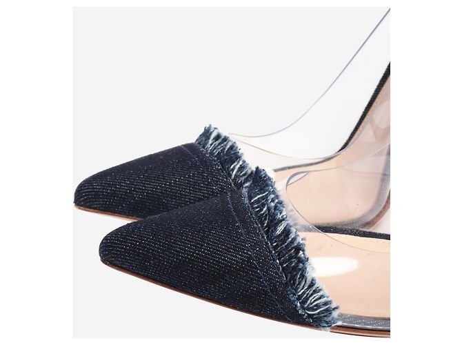Gianvito Rossi Blaue Denim Lola Plex-Absätze - Größe EU 37.5 (UK 4.5) - Ansicht 4