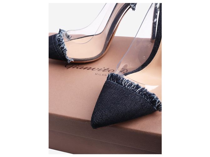 Gianvito Rossi Blaue Denim Lola Plex-Absätze - Größe EU 37.5 (UK 4.5) - Ansicht 7