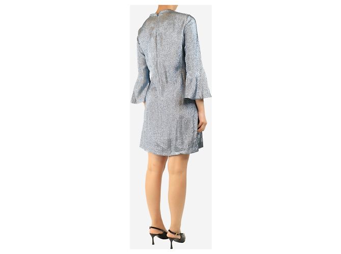 Stella Mc Cartney Blaues Lurex-Kleid - Größe UK 10 - Ansicht 2