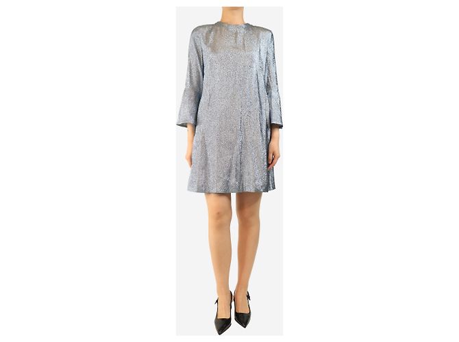 Stella Mc Cartney Blaues Lurex-Kleid - Größe UK 10 - Ansicht 3