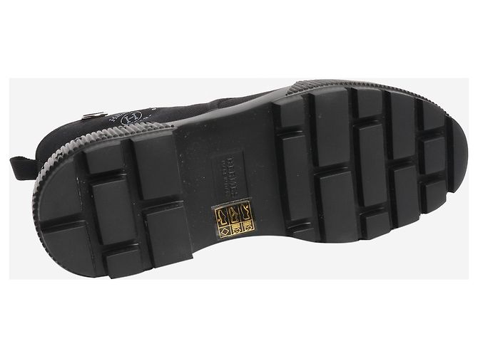 Hermès Schwarze Canvas-Stiefeletten - Größe EU 39 (UK 6) - Ansicht 5
