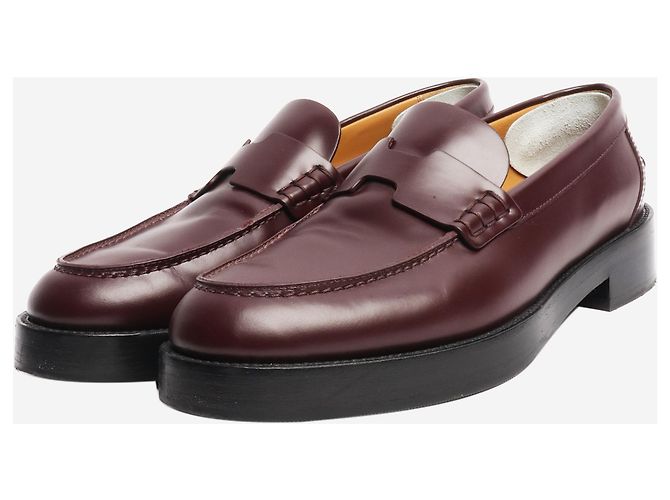 Hermès Burgunderfarbene Lederloafers - Größe EU 38,5 Bordeaux - Ansicht 2