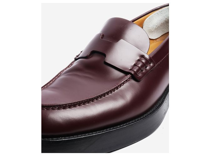 Hermès Burgunderfarbene Lederloafers - Größe EU 38,5 Bordeaux - Ansicht 4