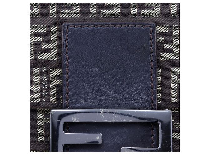 Fendi Zucchino braune Canvas Schultertasche - Ansicht 10