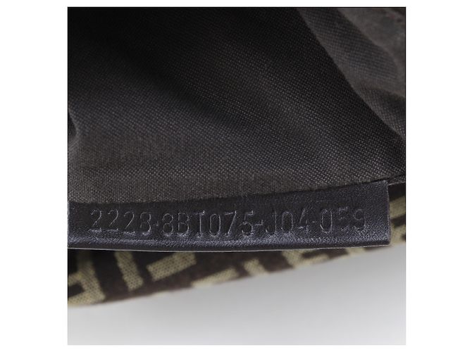 Fendi Zucchino braune Canvas Schultertasche - Ansicht 14