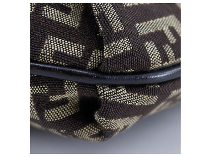 Fendi Zucchino braune Canvas Schultertasche - Ansicht 4