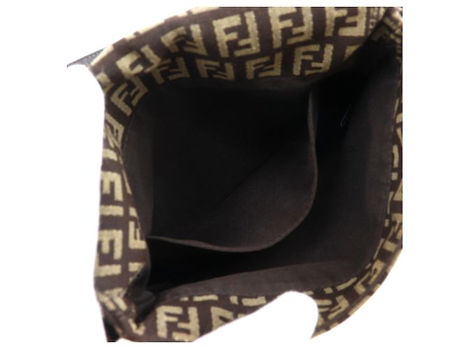 Fendi Zucchino braune Canvas Schultertasche - Ansicht 6