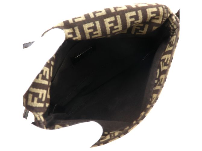Fendi Zucchino braune Canvas Schultertasche - Ansicht 7