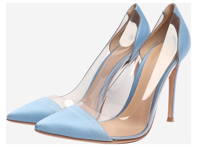 Gianvito Rossi Blaue Satin-PVC-Absätze - Größe EU 37,5 (UK 4,5) - Ansicht 2