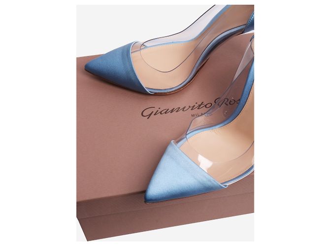 Gianvito Rossi Blaue Satin-PVC-Absätze - Größe EU 37,5 (UK 4,5) - Ansicht 7